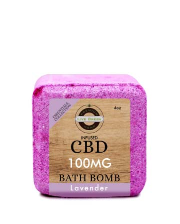 CBD Essential Oil Collection Bath Bombs Lavender 4oz 100mg | Live Green Hemp