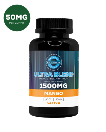 Ultra Infused Gummies Mango 30ct 1500mg | Live Green Hemp